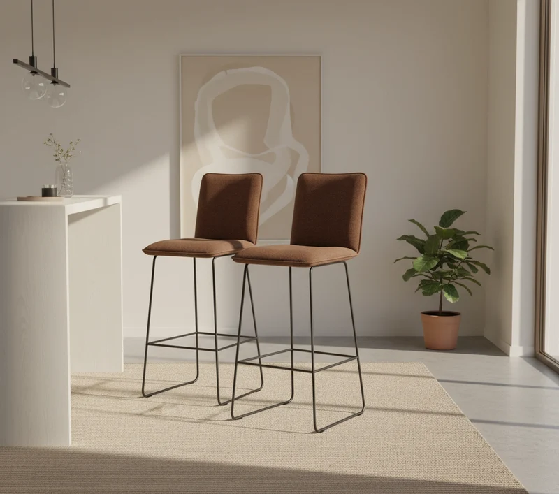 Tabouret de bar en tissu - Manhattan Akante