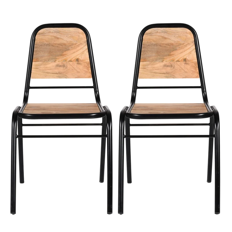 Pack 2 Sillas de comedor industrial madera Louri