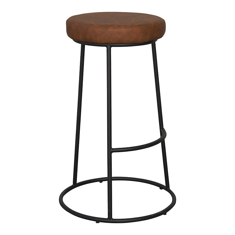 Taburete de bar piel ecológica marrón California