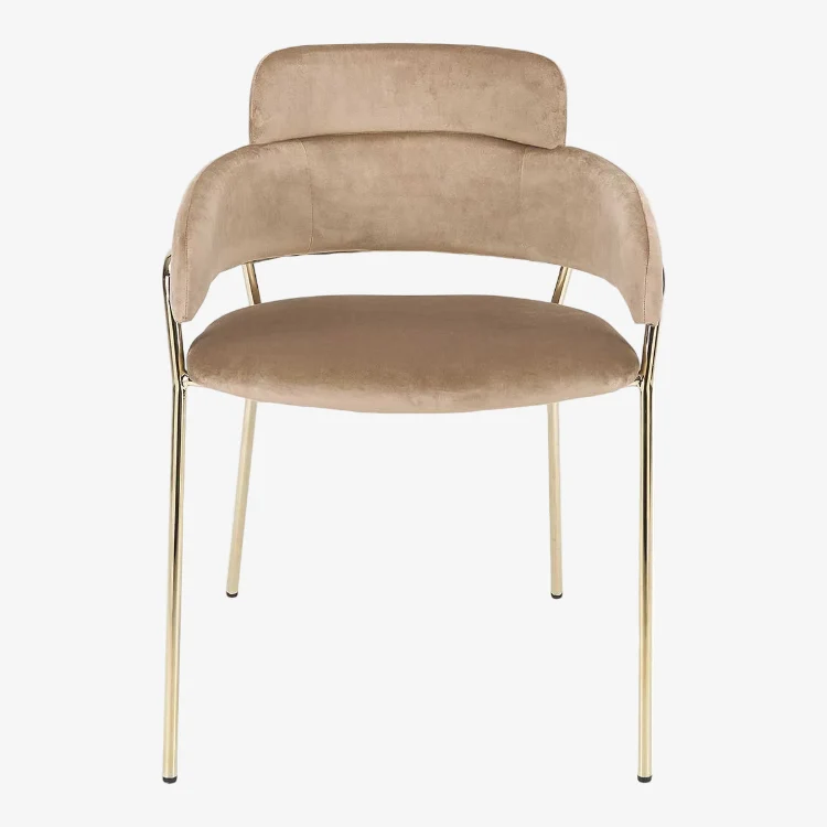 Silla comedor brazos oro terciopelo Carol