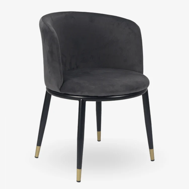 Pack 4 Sillon comedor terciopelo Enid Gris