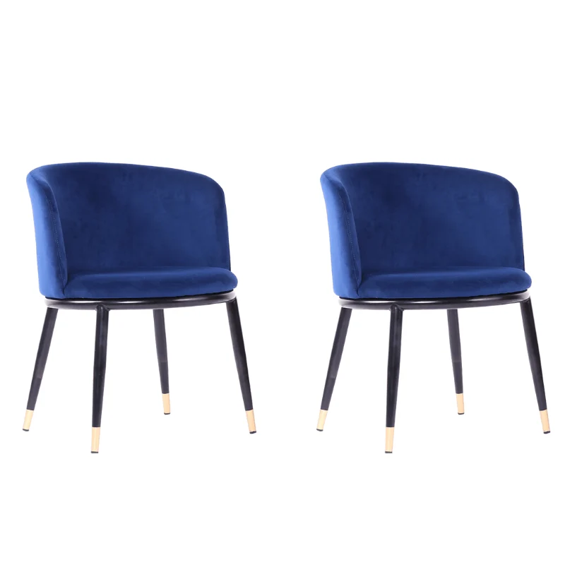 Pack 2 Sillon comedor terciopelo Enid Azul