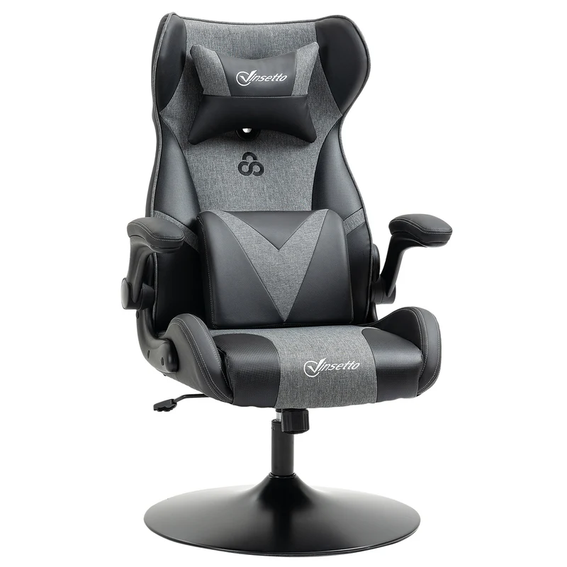 Fauteuil de jeu vidéo ergonomique 69 x 73 x 118 cm hauteur réglable assise très rembourrée design moderne en PU noir 21_0006214