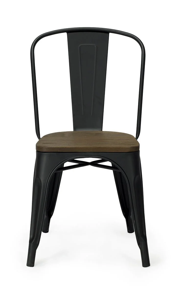 Silla Tolux acero negro mate Madera