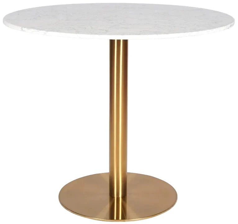 Mesa comedor base inox dorada mármol Ø60-80-90-100 cm