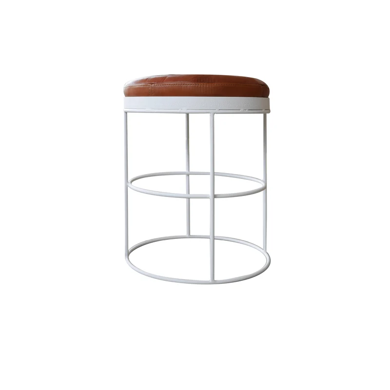 Tabouret Circle Cuir H50cm