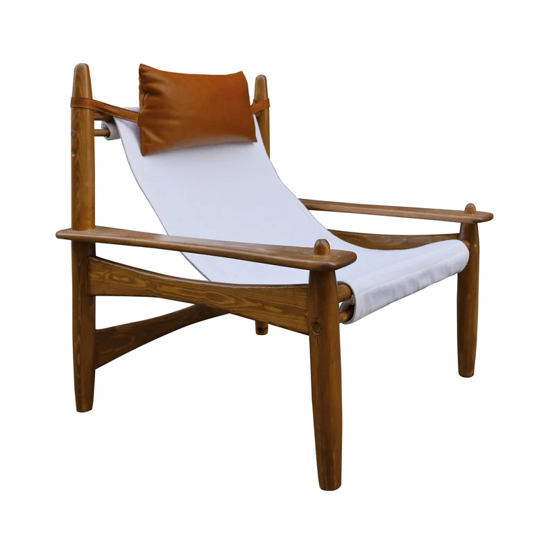 Fauteuil Carlo Coton et Appuie-Tête Cuir