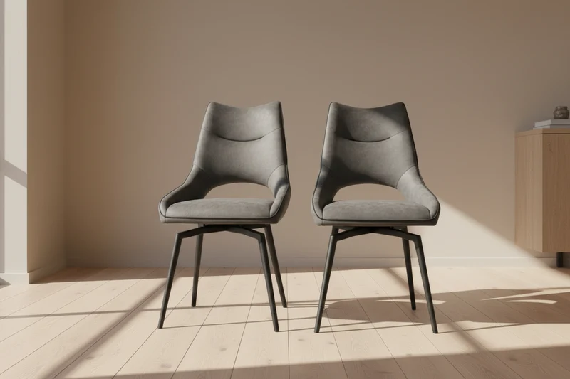 Chaise tissu gris pivotante - Fugace Tablacasa
