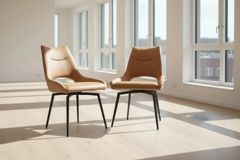 Lot de 2 chaises pivotante - Fugace marron
