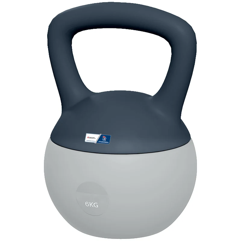 Cloche russe musculation 19 x 19 x 28 cm prise antidérapante renforce muscles et cardio compacte épuré en plastique gris 21_0006851