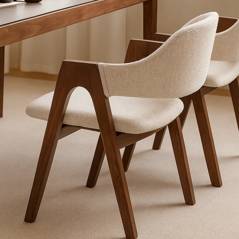 Silla de comedor con brazos nórdica Loira beige