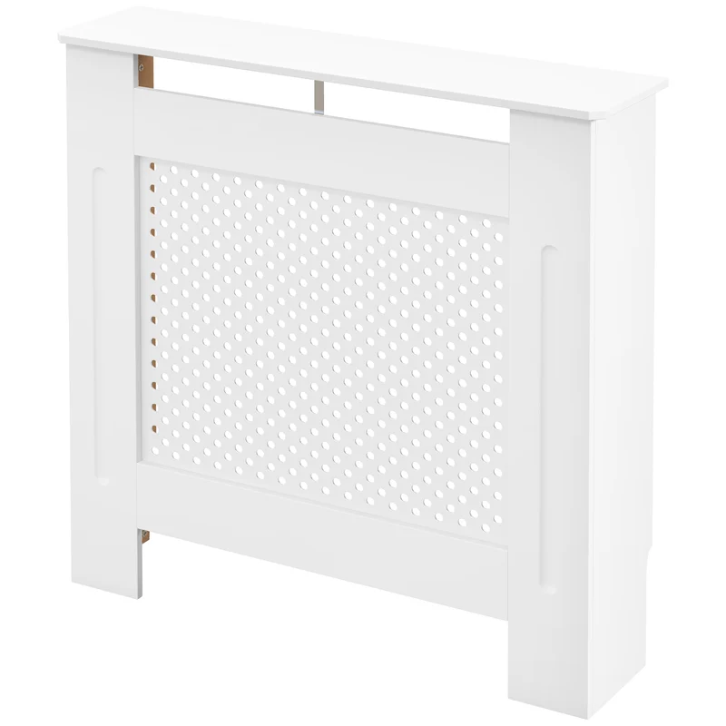 Cache-radiateur salon couloir 78 x 19 x 82 cm protection des mains et rangement pratique contemporain épuré en MDF blanc 21_0001098