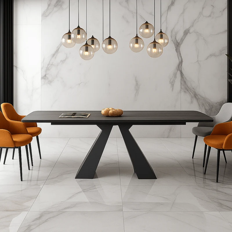 Mesa de comedor extensible 160/240 cm piedra sinterizada Luky