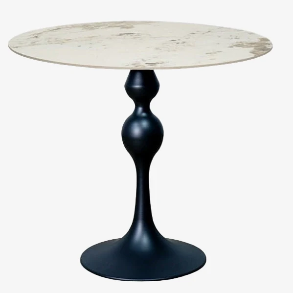 Mesa de comedor Ø80 Tuli torneada piedra sinterizada