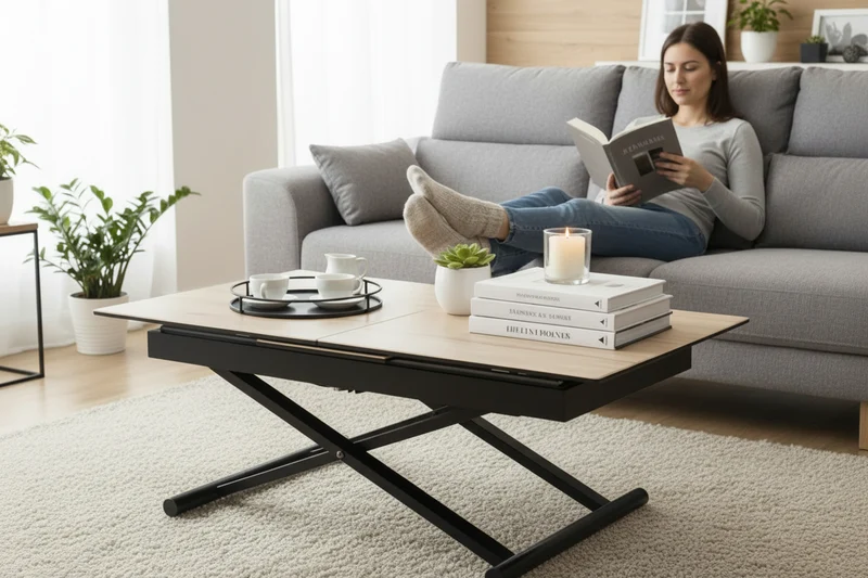 Table basse relevable extensible en céramique – Julia