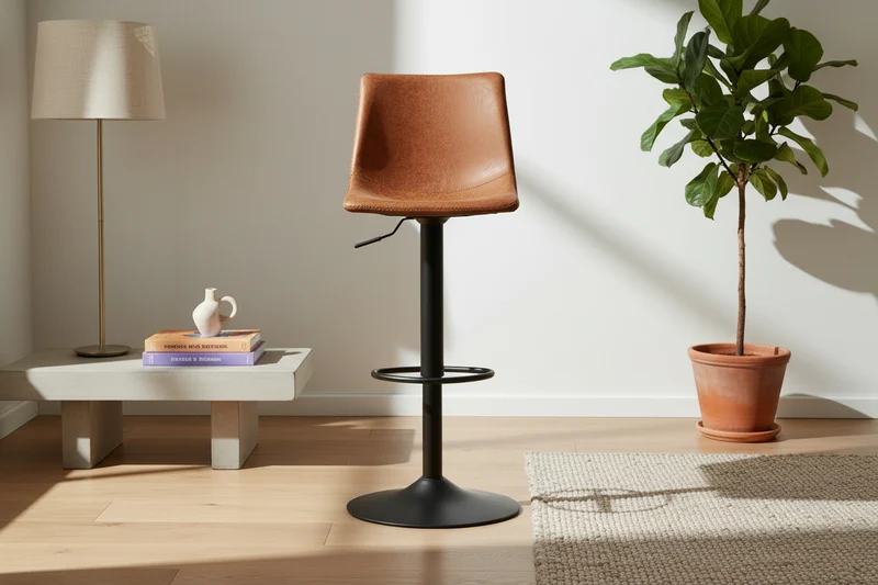 Tabouret de bar industriel cognac - Ray