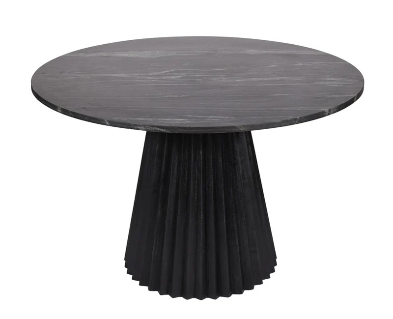 Mesa de comedor base de madera mango y mármol Ø120 Atica