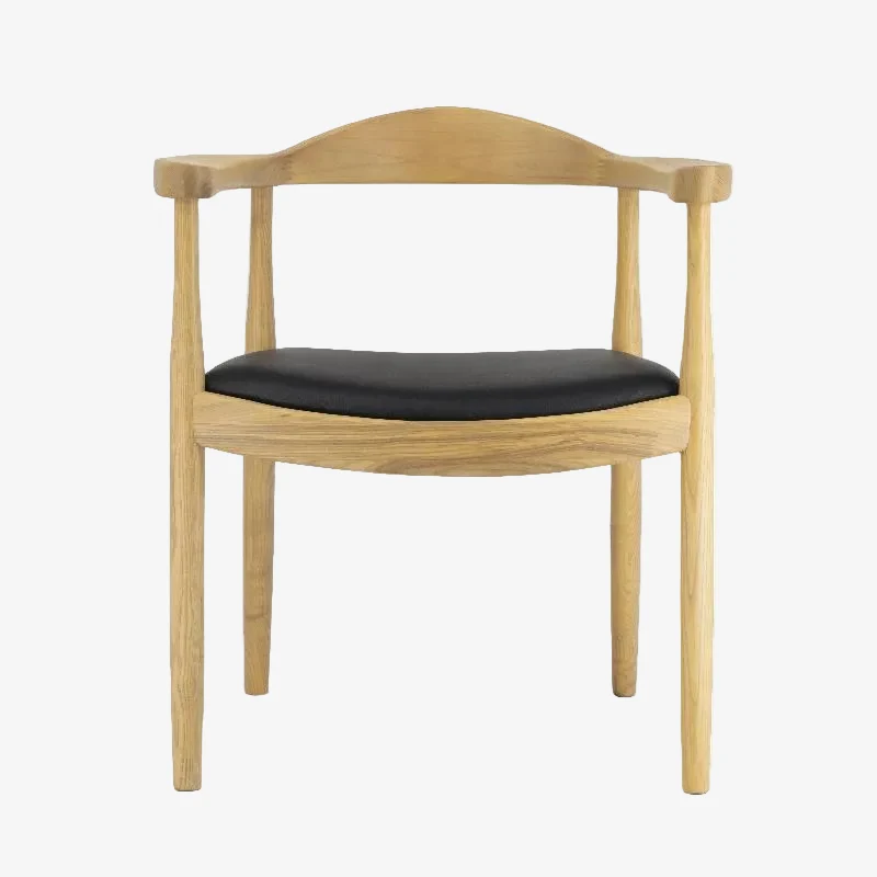 Silla de comedor madera de fresno reposabrazos Nevu tapizada