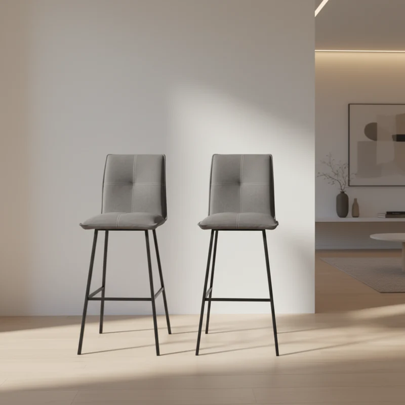 Lot de 2 chaises haute grise - Veronica