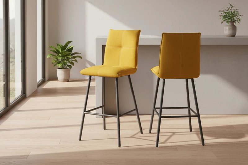 Chaise haute jaune pieds métal - Veronica