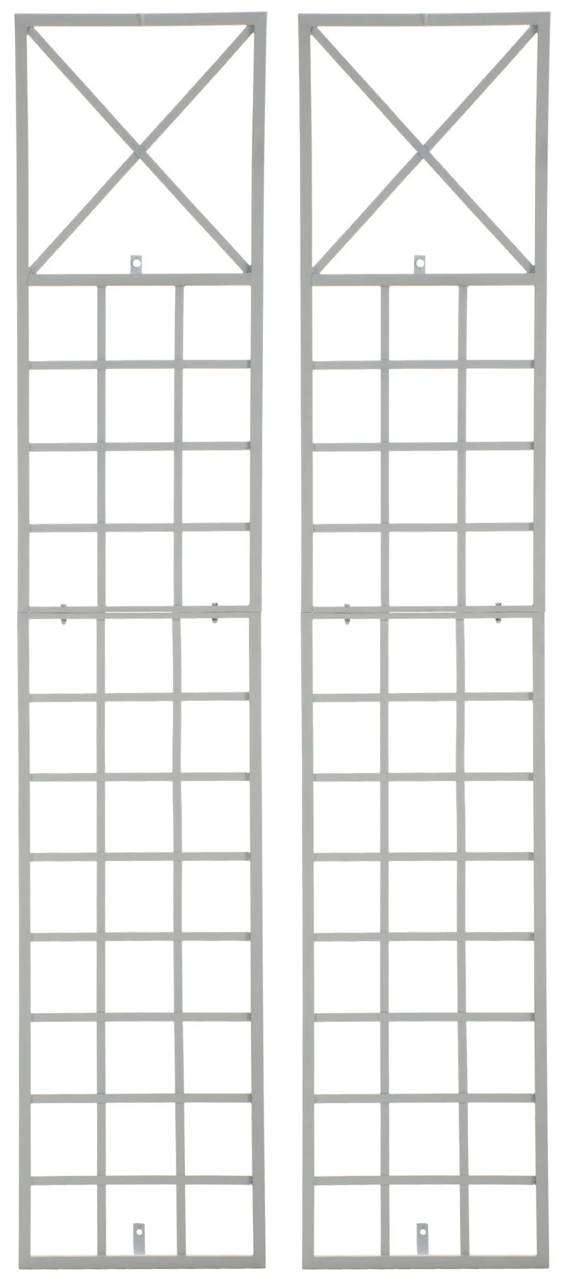 Set de 2 treillis décoration mural jardin roses plantes grimpantes métal blanc 10_0003851