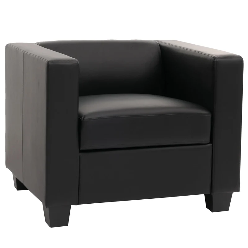 Sofa relax moderne lounge 70 x 86 x 75 cm assise confortable design épuré en cuir noir 04_0011550