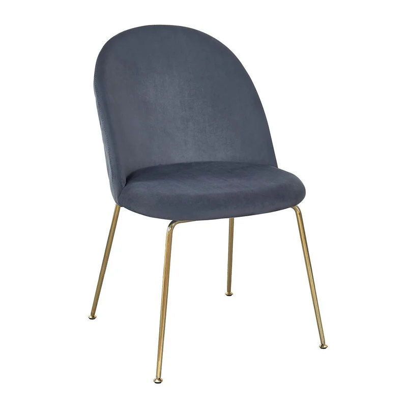 Silla Comedor Veza Gold Terciopelo Gris