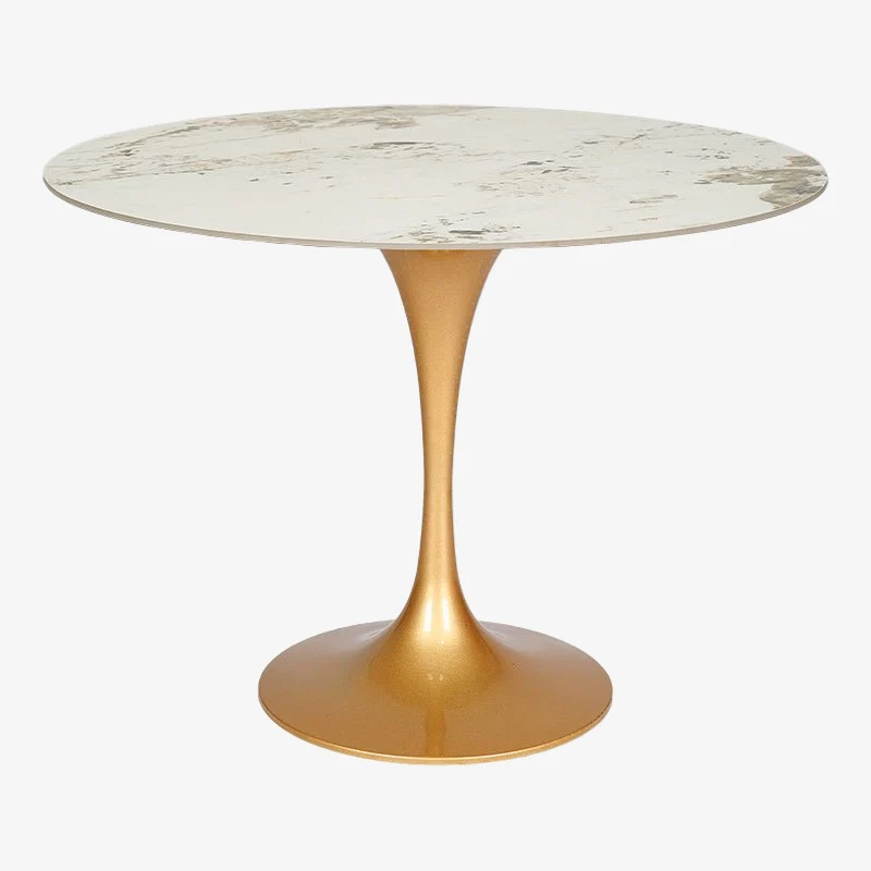 Mesa de comedor Tuli dorada piedra sinterizada