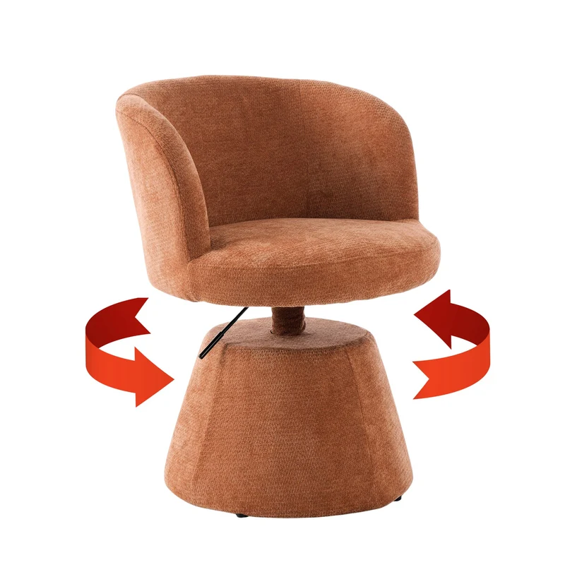 Chaise de salle à manger chenille rouge orange pivotant 360° hauteur réglable pour un tabouret de bar FLEX BOOKCASE