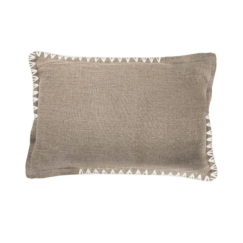 Amaira Rectangular Cushion Piping Detail White | 60x40cm