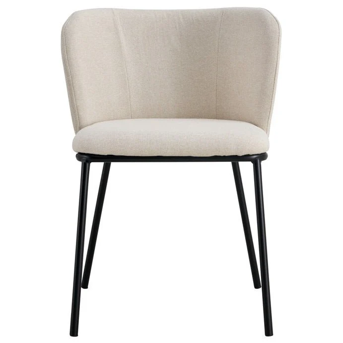 Silla de comedor tela beige Cecilia