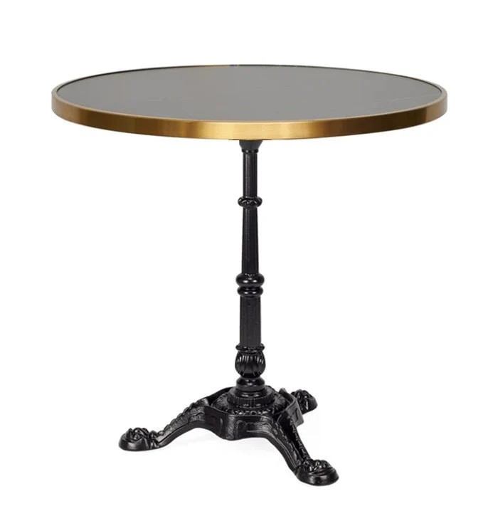 Mesa de bar redonda vintage tapa con aro dorado D60-70