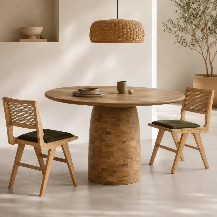 Mesa de comedor redonda en madera de mango D120 Galón