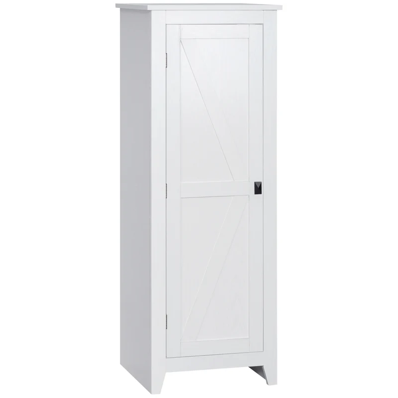 Armoire de rangement sur pieds 43.5 x 40 x 121.5 cm gain de place étagères réglables minimaliste épuré en MDF blanc 21_0002869