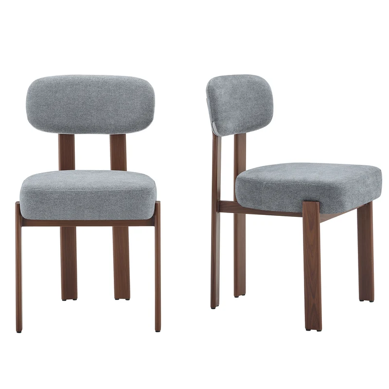 Lot de 2 chaises de salle à manger tissu noir dossier incurvé CLASSICBRASSMAX