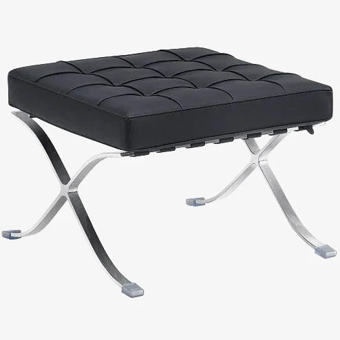 Ottoman tapizado semipiel Barna negro