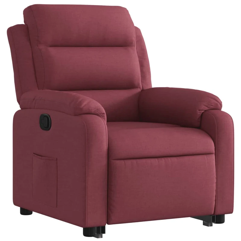 Fauteuil relax TV rembourrage confortable fonction de levage électrique en tissu rouge bordeaux DEC028140