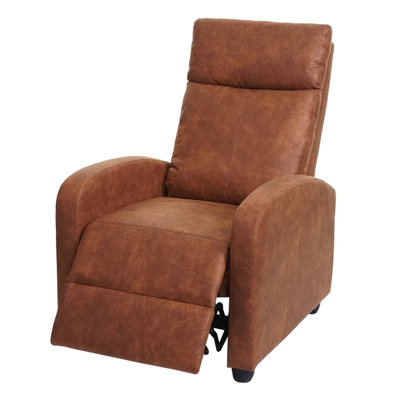 Fauteuil TV relaxation fonction inclinable réglable en tissu vintage imitation daim 04_0006880