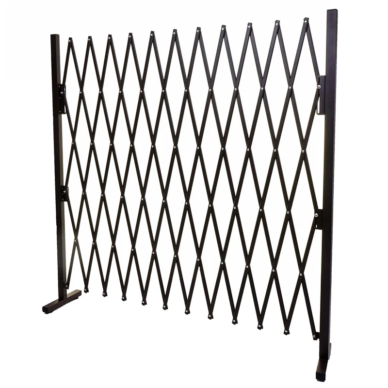 Grille de protection grille à ciseaux protection des animaux extensible aluminium marron hauteur 153 cm largeur 36-300 cm 04_0006985