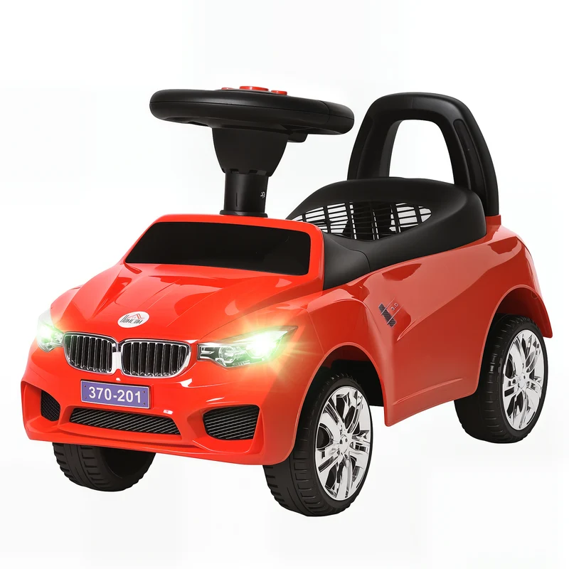 Porteur voiture à pousser enfant 63 x 28 x 36 cm rangement sous assise siège ergonomique sécurisé moderne en PP rouge 21_0000502
