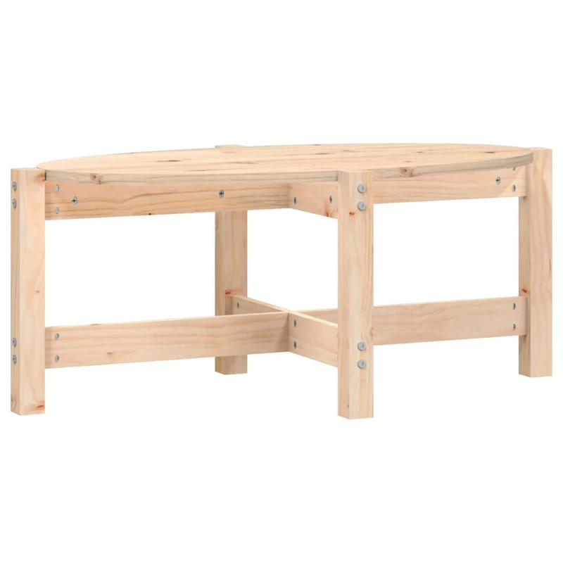 Table basse de salon design simple 87 x 48 x 35 cm bois massif de pin couleur chêne DEC037205