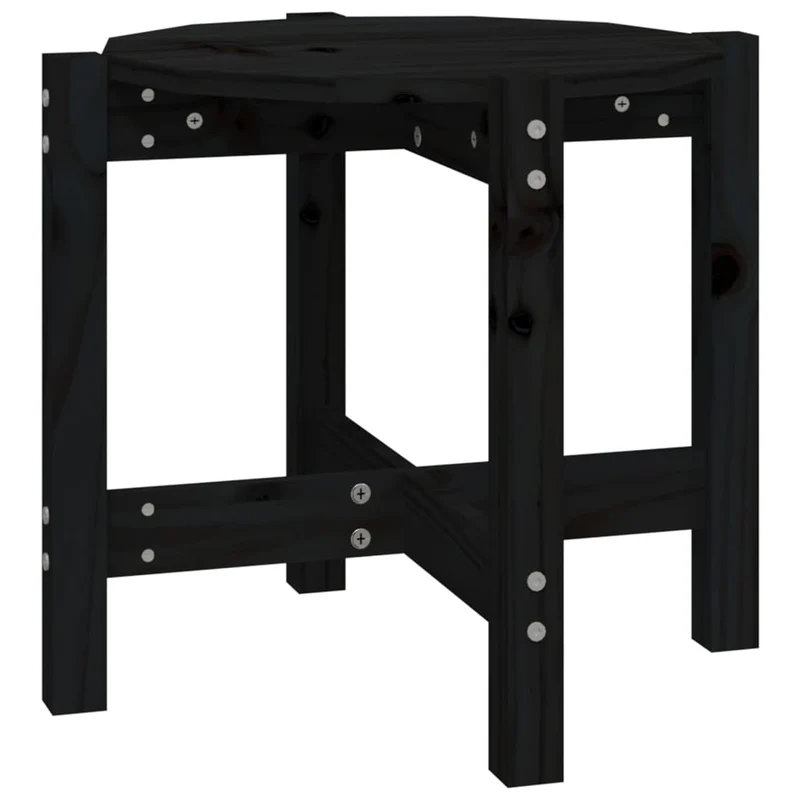 Table d'appoint design simple Ø 52,5 x 45 cm bois massif de pin noir DEC039900
