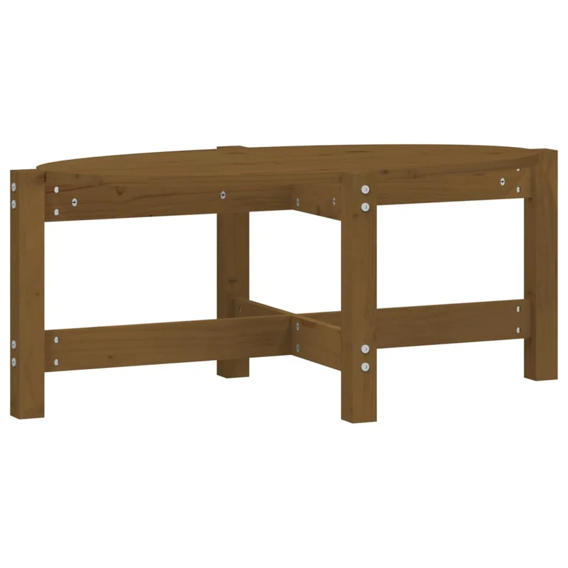 Table basse design simple 87 x 48 x 35 cm bois massif de pin couleur marron miel DEC039504
