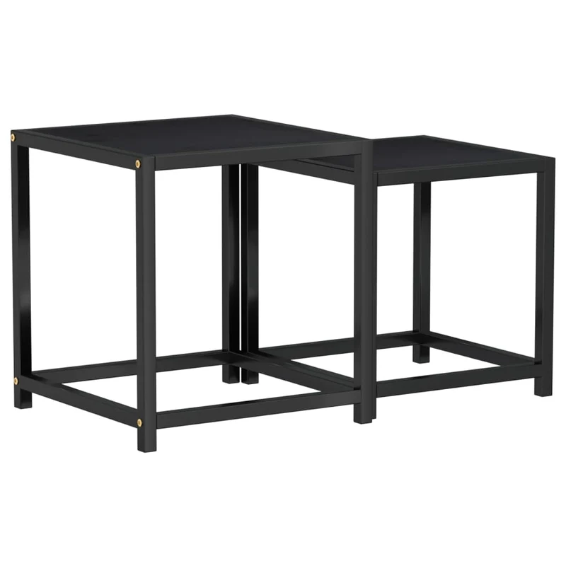 Lot de 2 tables d'appoint MDF et acier enduit de poudre DEC032743