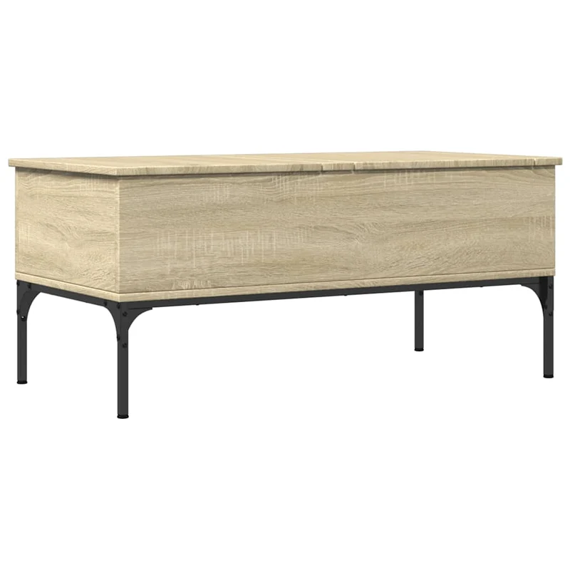 Table basse avec 2 compartiments design moderne et contemporain 100 x 50 x 45cm bois d'ingénierie et métal DEC038868