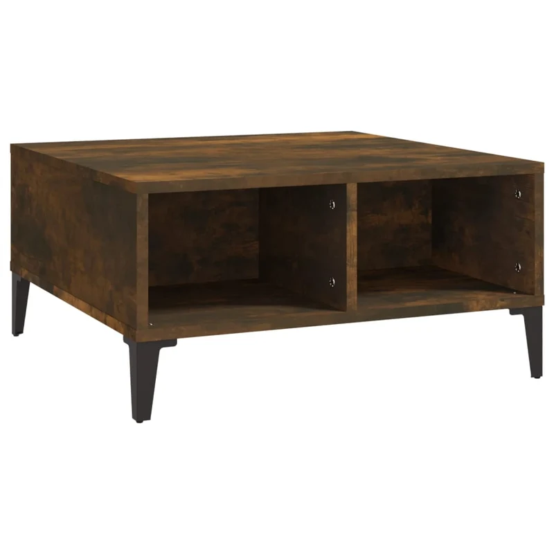 Table basse design moderne et contemporaine 60 x 60 x 30 cm bois d'ingénierie marron DEC038455