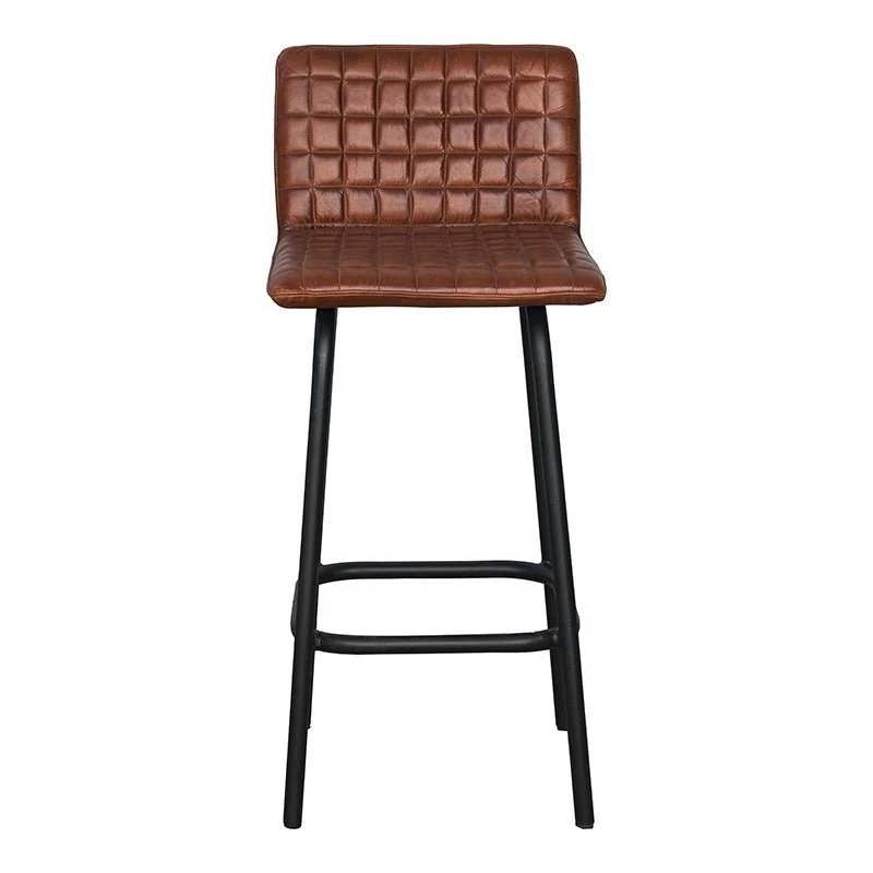 Taburete de bar cuero cuadros Naos