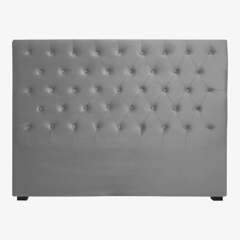 Cabecero capitoné terciopelo gris 160 Cherry