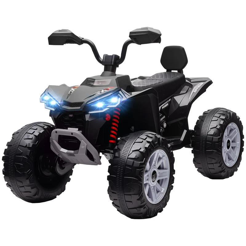 Quad électrique enfant biplace 109 x 68,5 x 76 cm double moteur 24 v autonomie 70 min moderne tendance en plastique noir 21_0000633