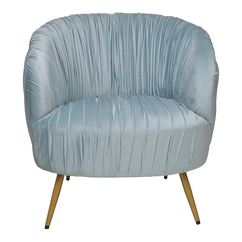 Sillón terciopelo plisado azul hielo Acentto
